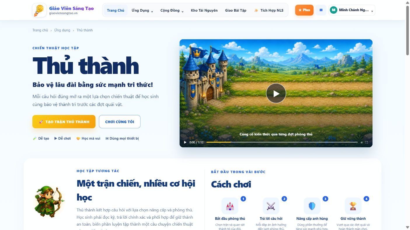 Lâu đài và các anh hùng trong game Thủ thành
